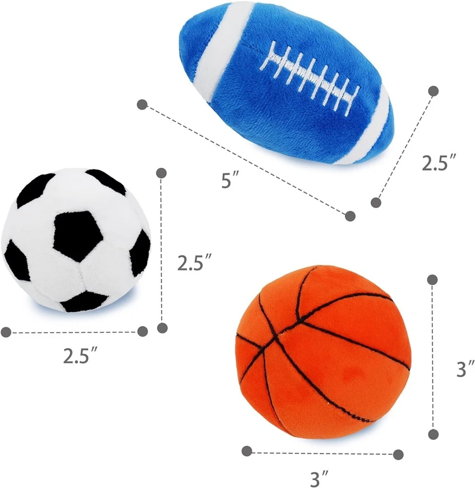 Dog Chewable Ball Rugby Plush Toys